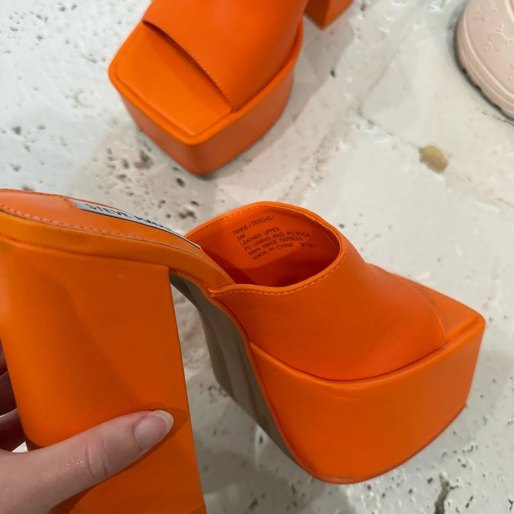 Steve Madden orange platforms